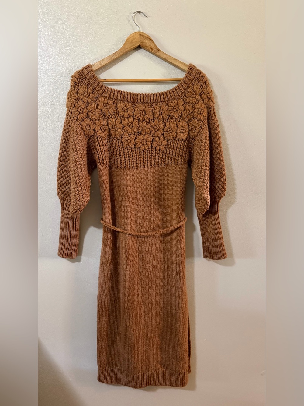 Anthropologie | Avantlook Floral Knit Fall Wool Blend Sweater Dress - Picture 10 of 11